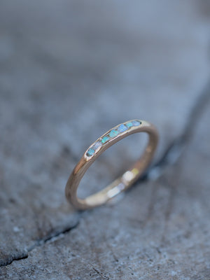 Rough Opal Ring with Hidden Gems in Rose Gold