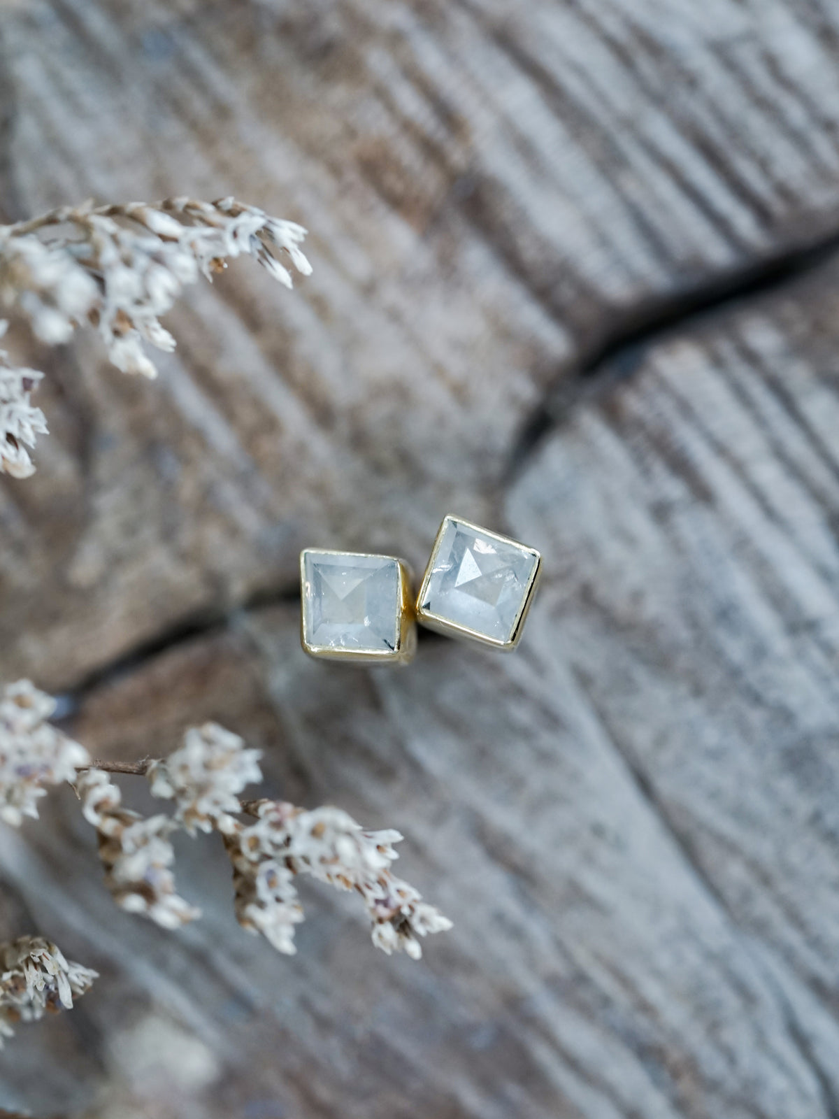 Gray Kite Diamond Earrings in Gold - Gardens of the Sun | Ethical Jewelry