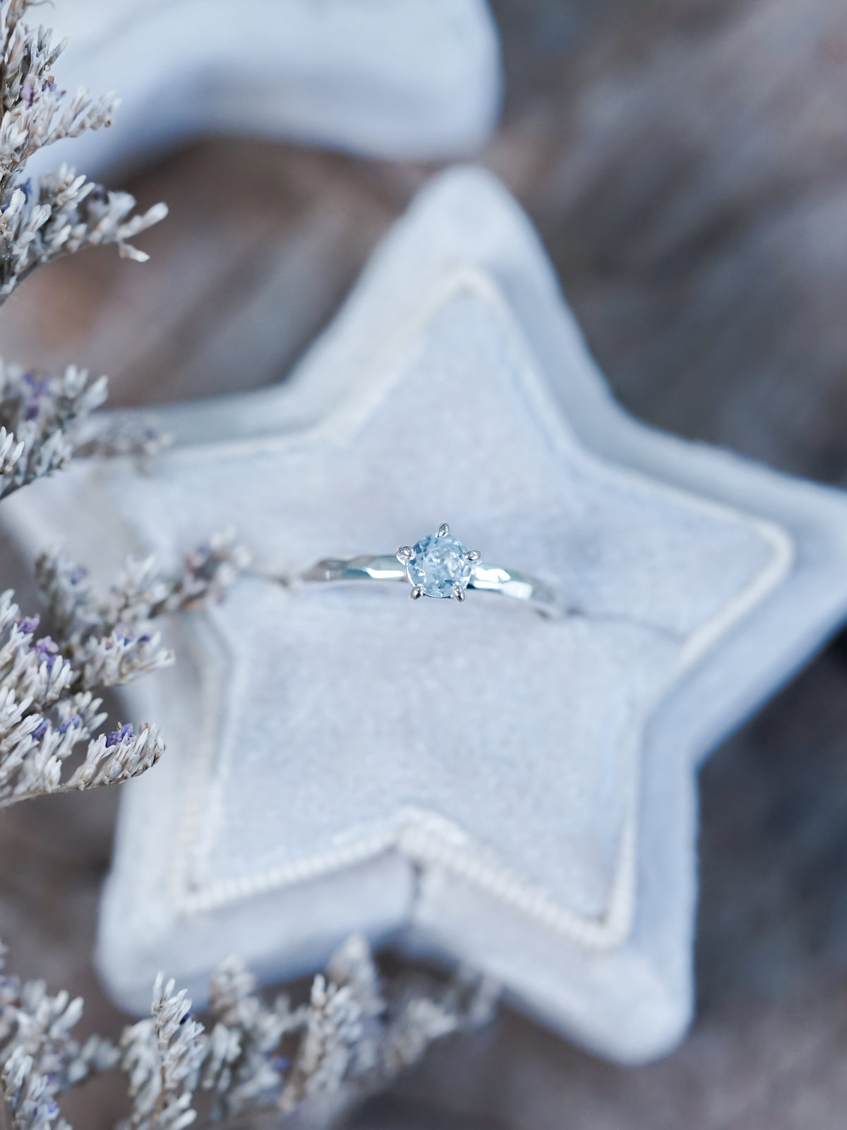 Aquamarine Hammered Ring - Gardens of the Sun | Ethical Jewelry