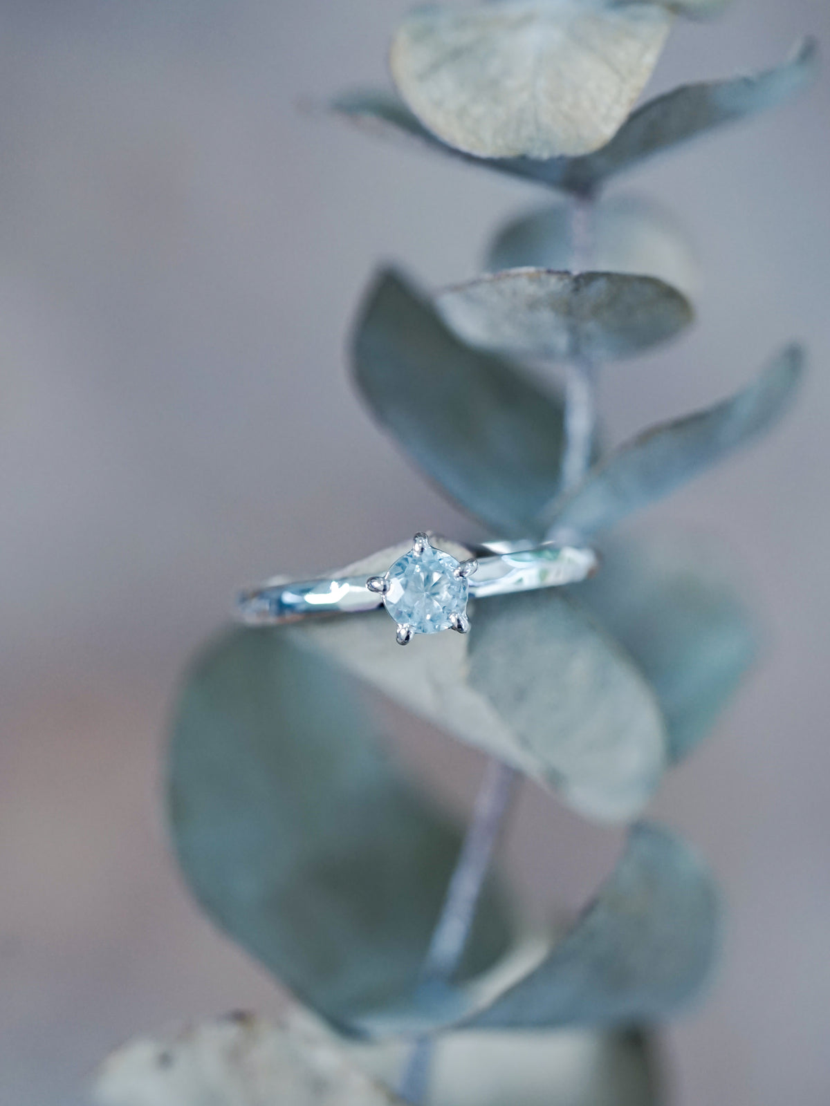 Aquamarine Hammered Ring - Gardens of the Sun | Ethical Jewelry