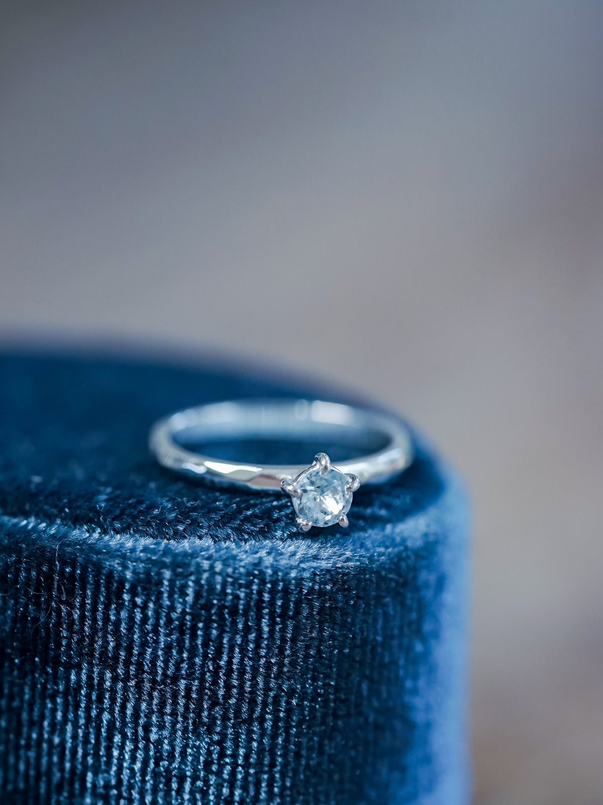 Aquamarine Hammered Ring - Gardens of the Sun | Ethical Jewelry