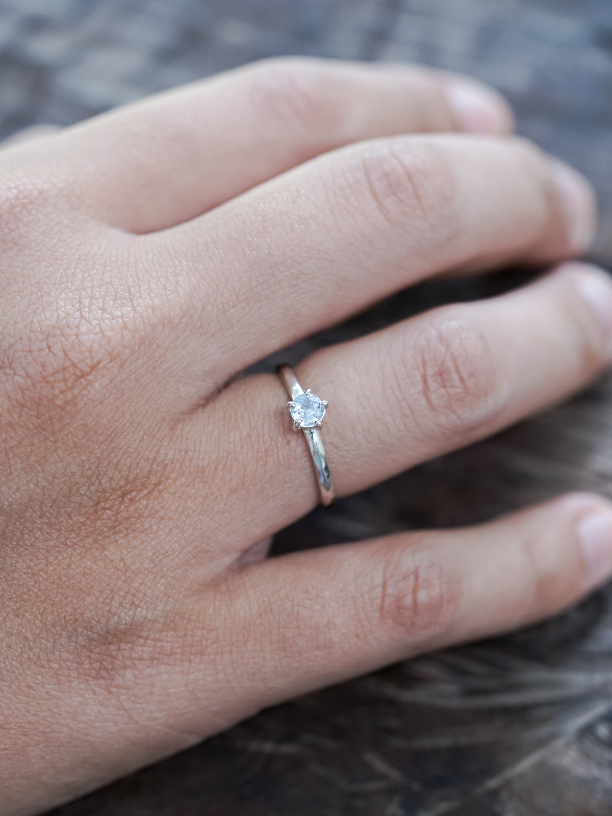 Aquamarine Hammered Ring - Gardens of the Sun | Ethical Jewelry