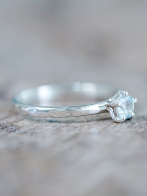 Aquamarine Hammered Ring - Gardens of the Sun | Ethical Jewelry