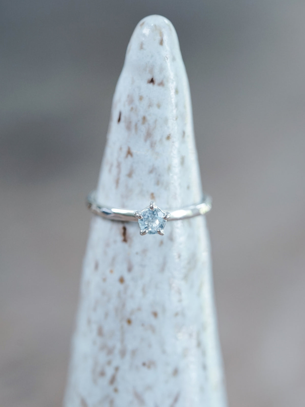 Aquamarine Hammered Ring - Gardens of the Sun | Ethical Jewelry