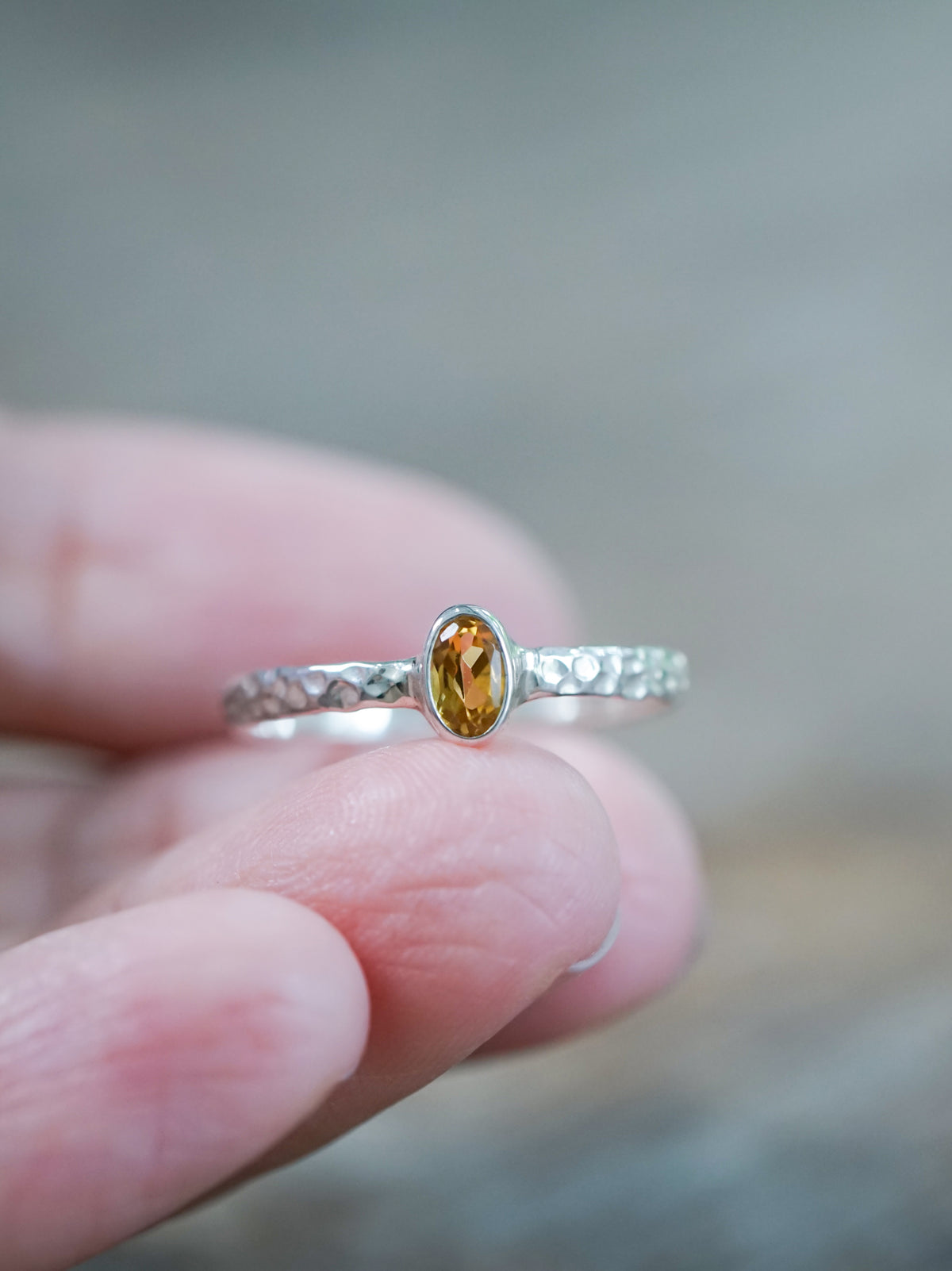 Hammered Citrine Ring - Gardens of the Sun | Ethical Jewelry