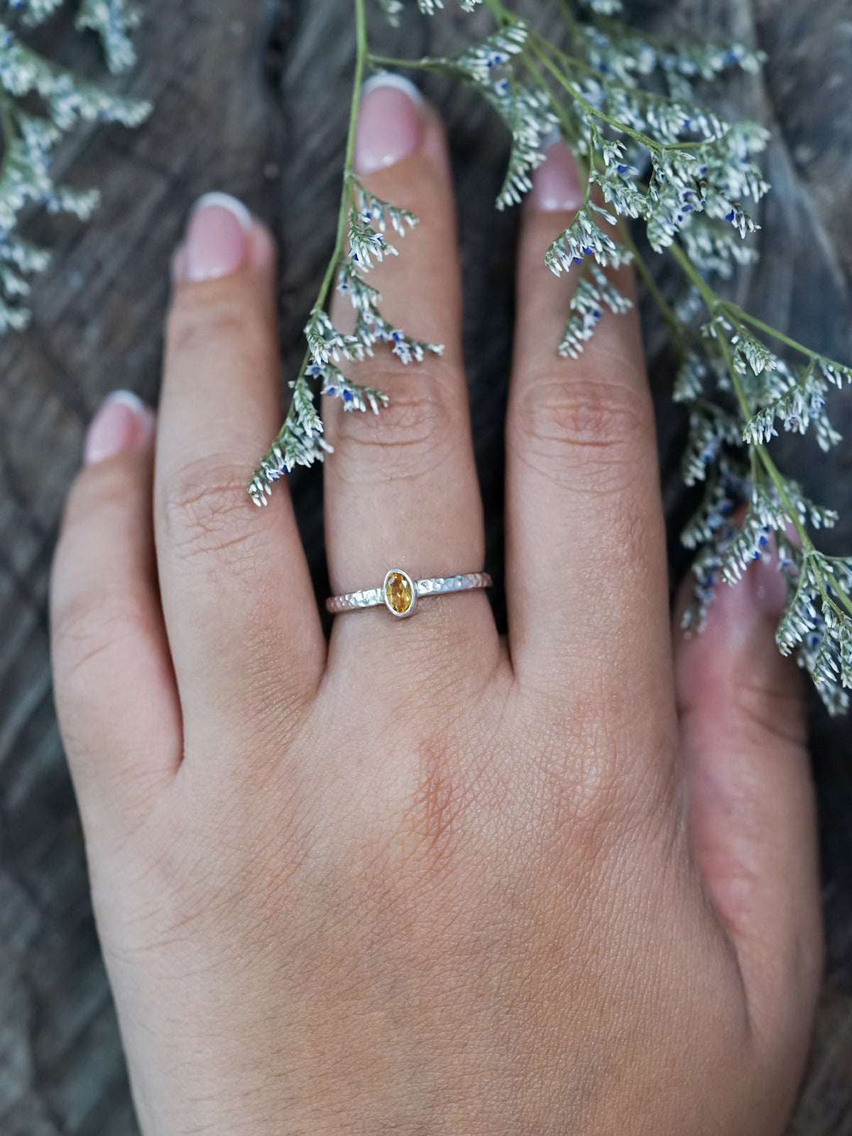 Hammered Citrine Ring - Gardens of the Sun | Ethical Jewelry