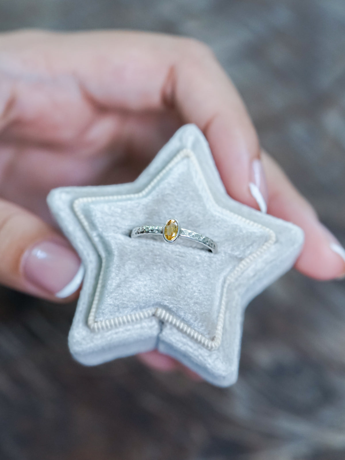 Hammered Citrine Ring - Gardens of the Sun | Ethical Jewelry