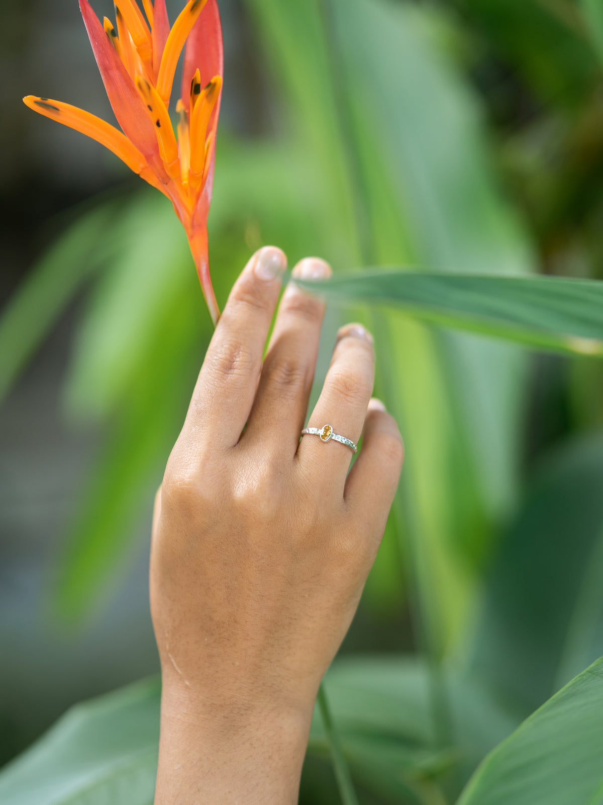 Hammered Citrine Ring - Gardens of the Sun | Ethical Jewelry