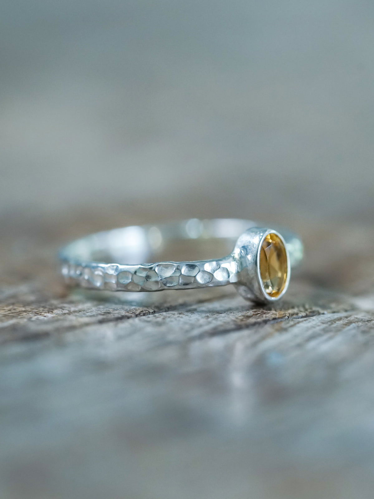 Hammered Citrine Ring - Gardens of the Sun | Ethical Jewelry