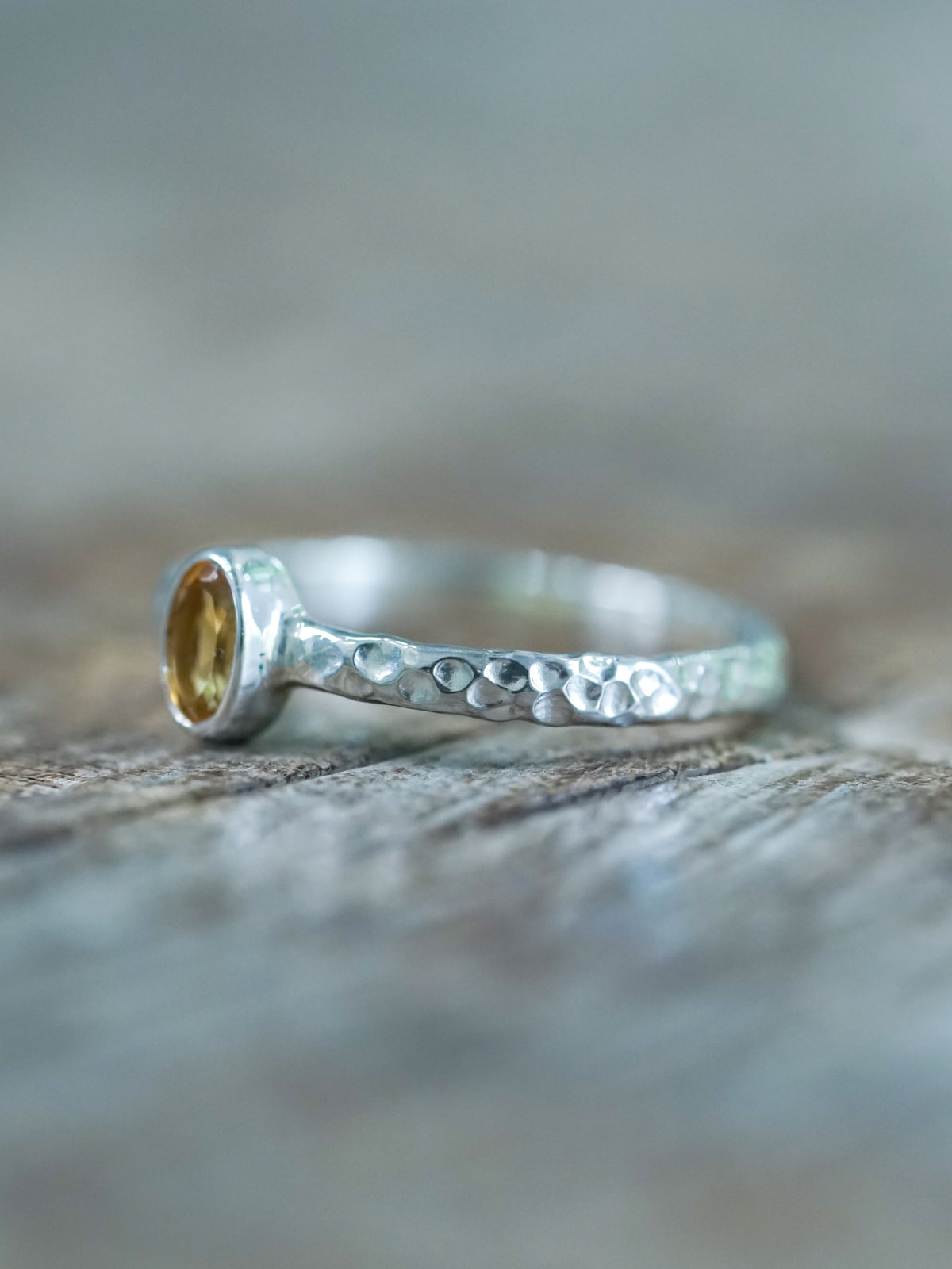 Hammered Citrine Ring - Gardens of the Sun | Ethical Jewelry
