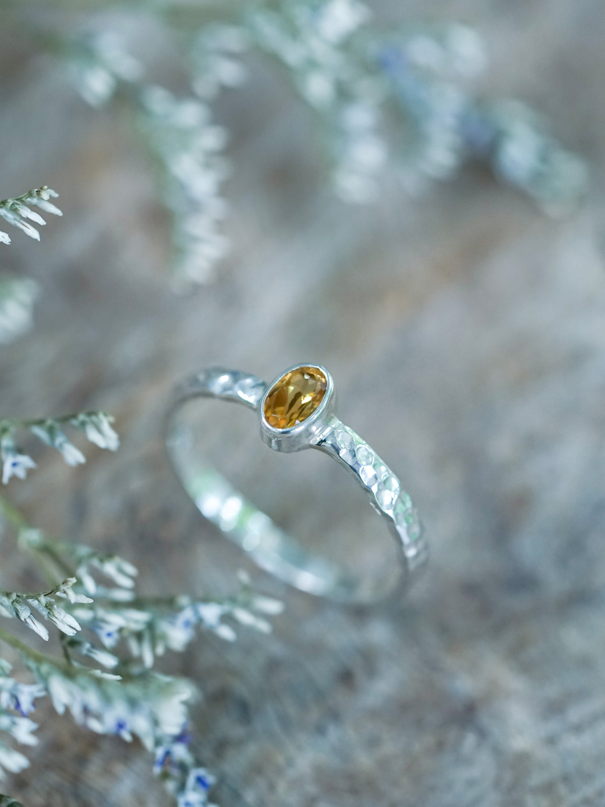 Hammered Citrine Ring - Gardens of the Sun | Ethical Jewelry