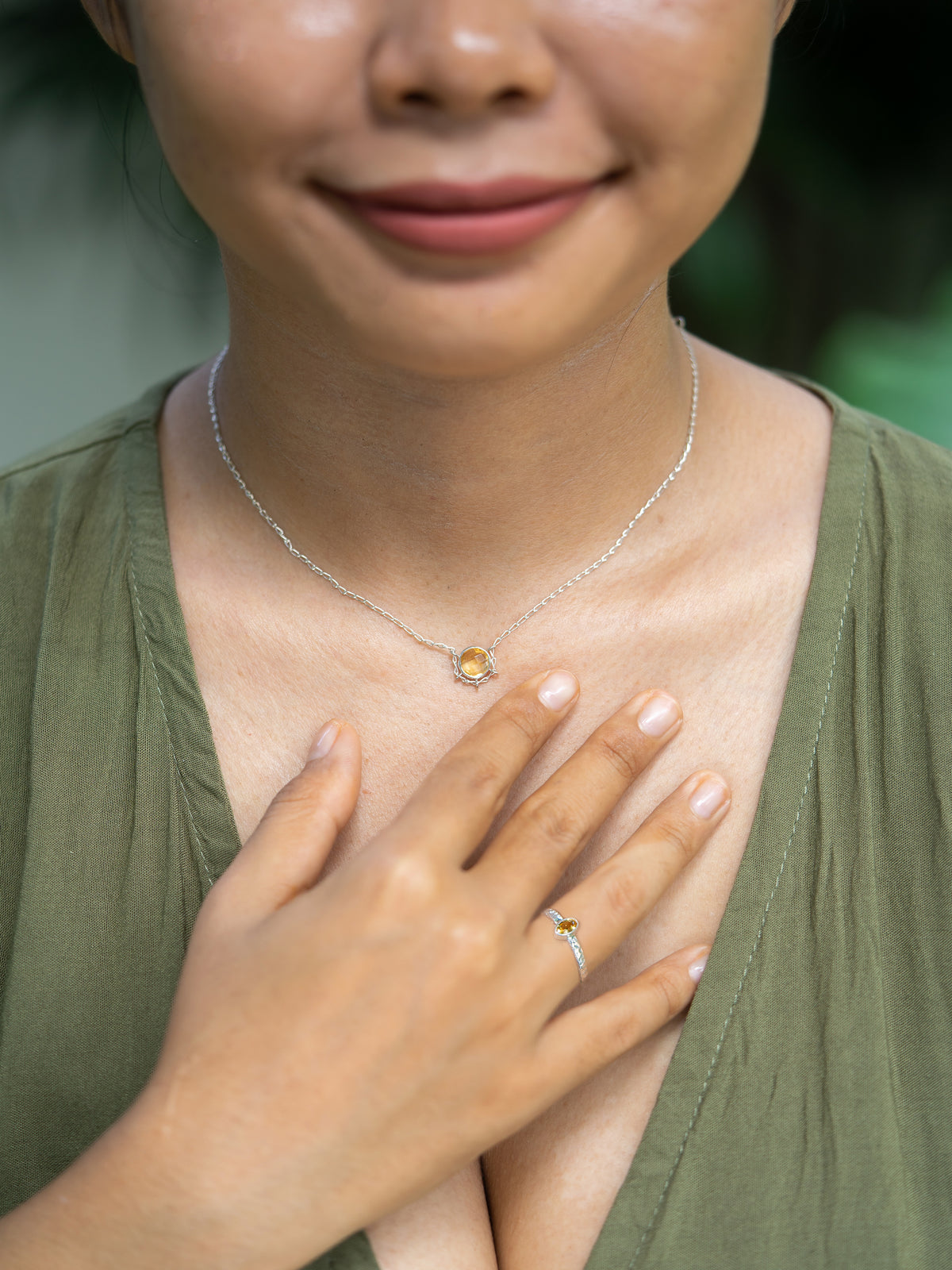 Hammered Citrine Ring - Gardens of the Sun | Ethical Jewelry