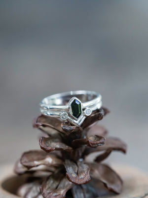 Hexagon Tourmaline and Labradorite Ring Set - Gardens of the Sun | Ethical Jewelry