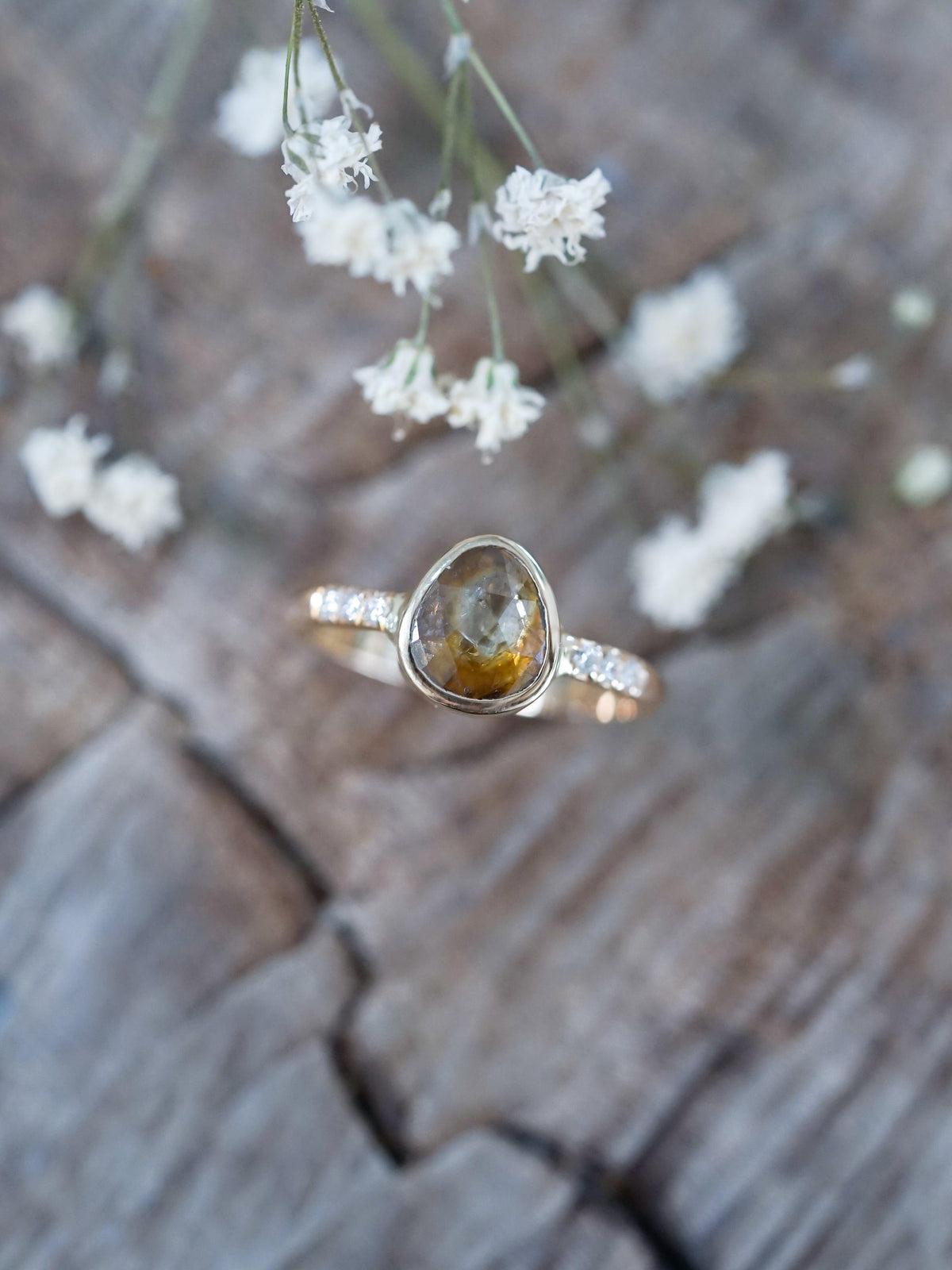 Honey Pear Diamond Ring in Eco Gold - Gardens of the Sun | Ethical Jewelry