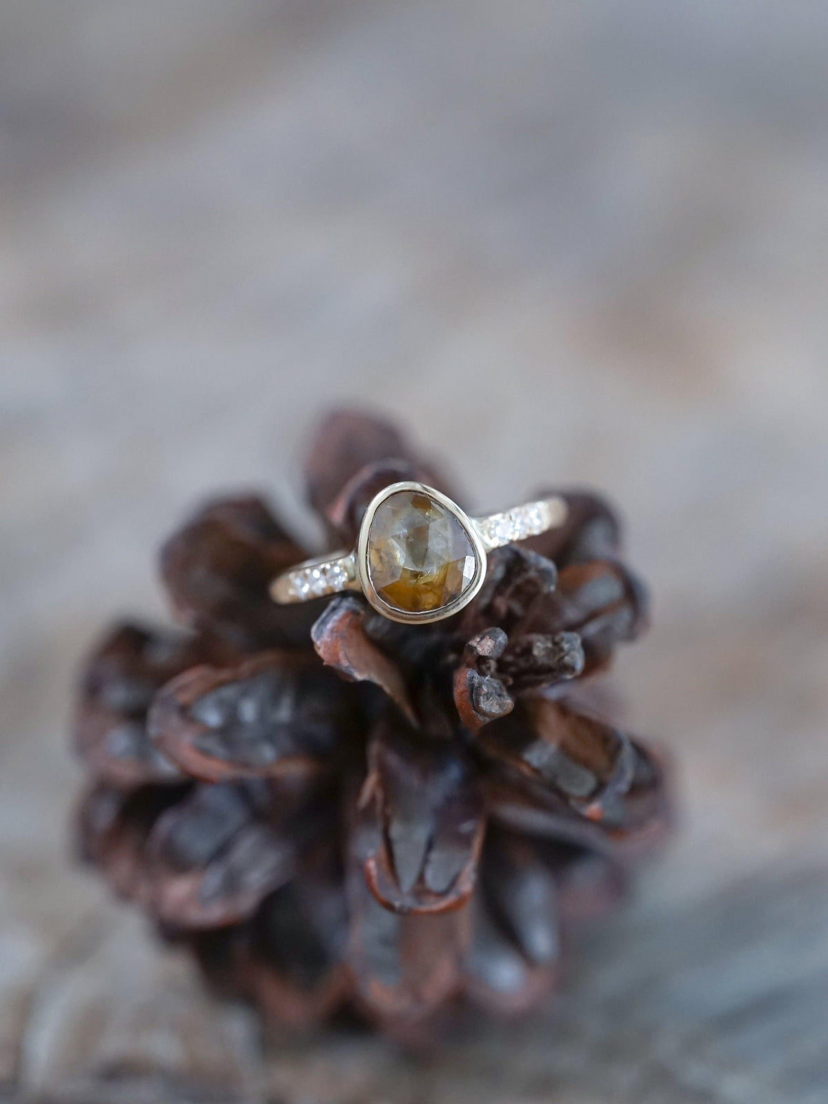 Honey Pear Diamond Ring in Eco Gold - Gardens of the Sun | Ethical Jewelry
