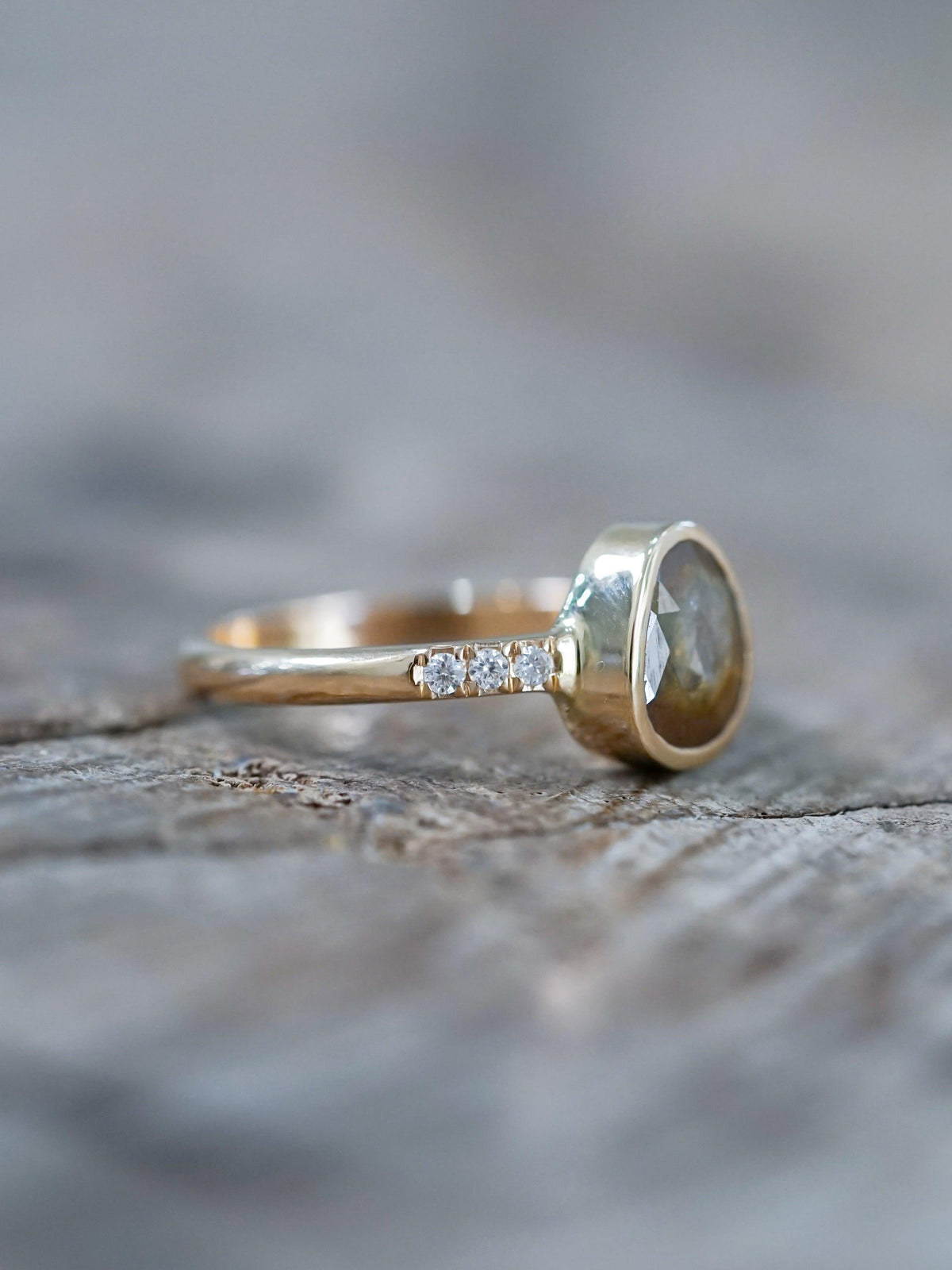 Honey Pear Diamond Ring in Eco Gold - Gardens of the Sun | Ethical Jewelry