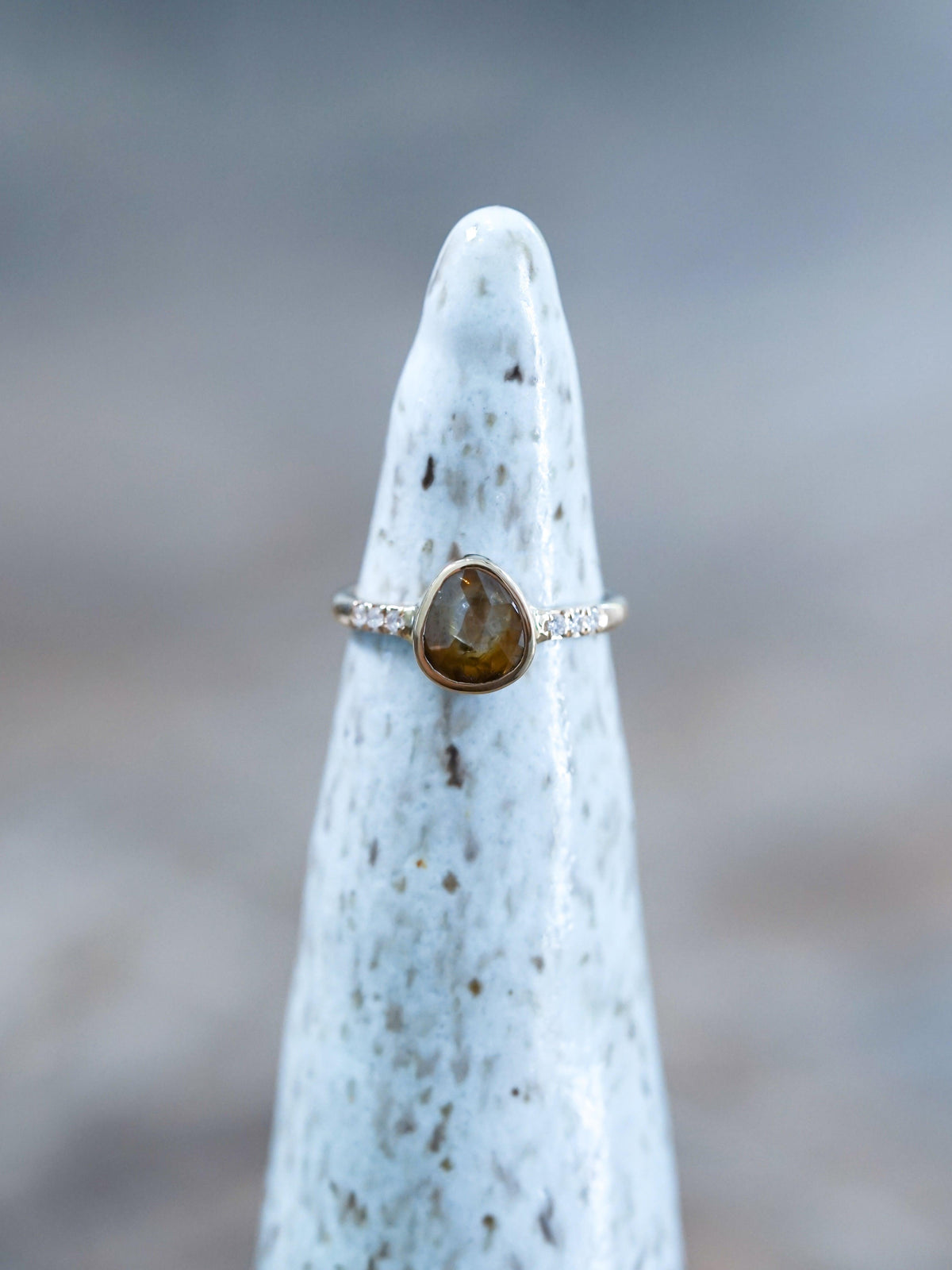 Honey Pear Diamond Ring in Eco Gold - Gardens of the Sun | Ethical Jewelry