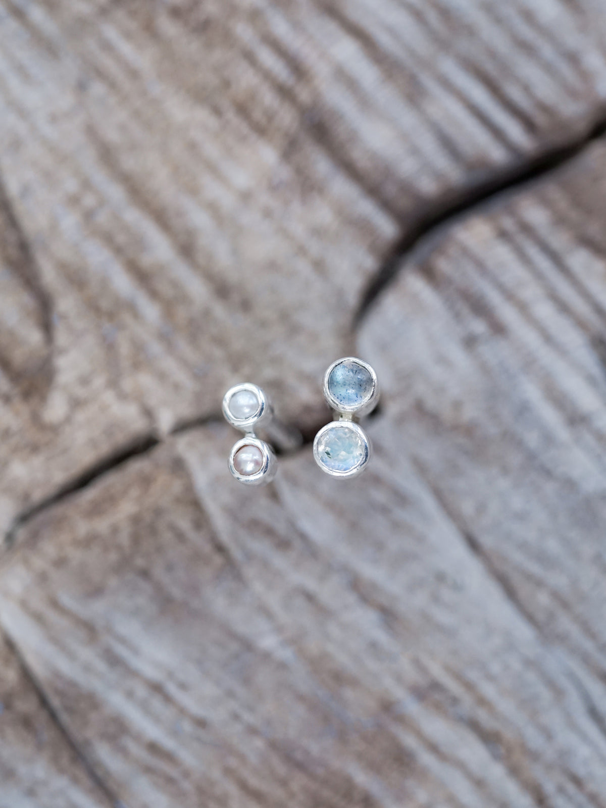 Labradorite, Pearl and Moonstone Earrings - Gardens of the Sun | Ethical Jewelry