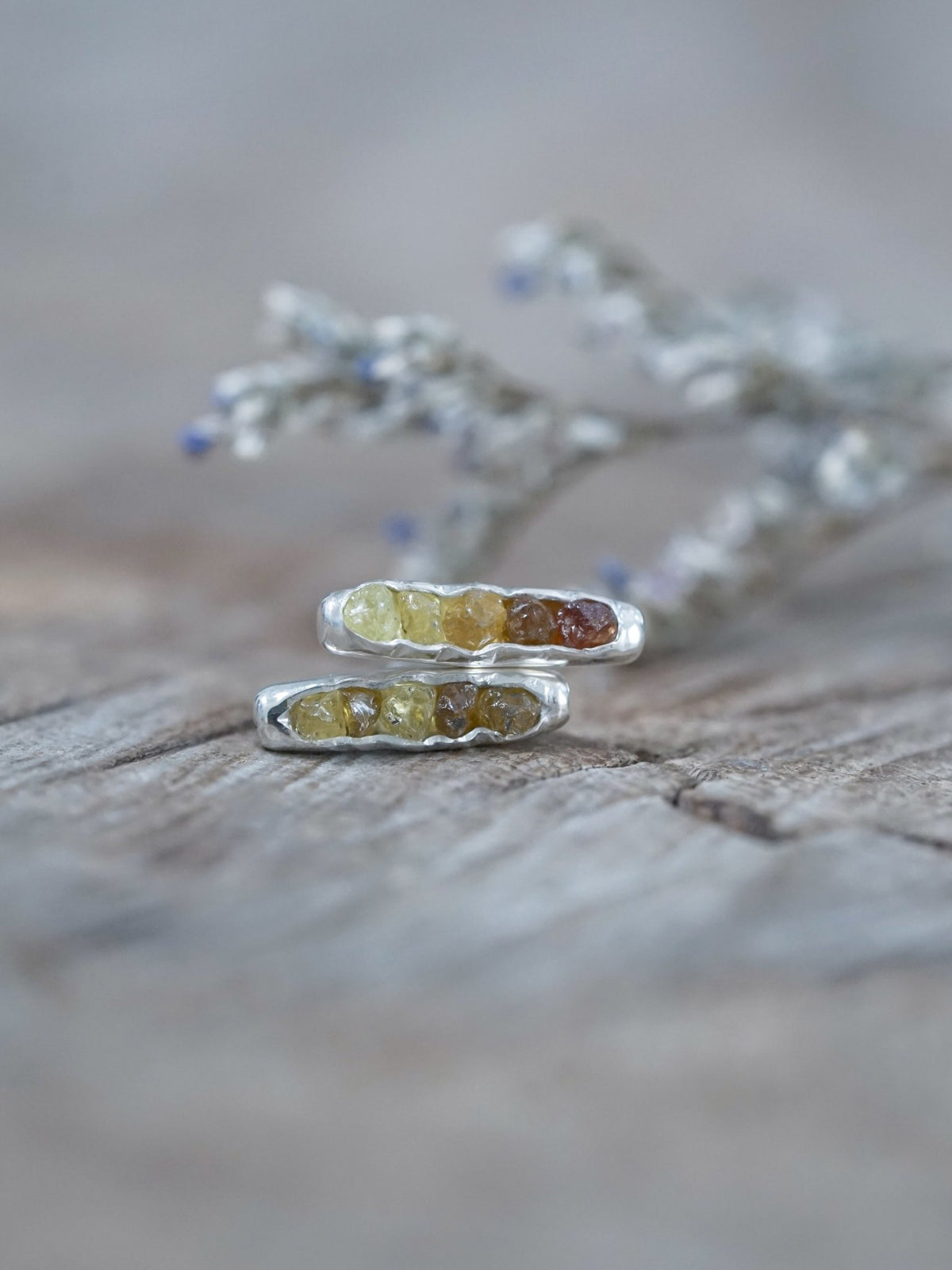 Mali Garnet Earrings with Hidden Gems in recycled sterling silver