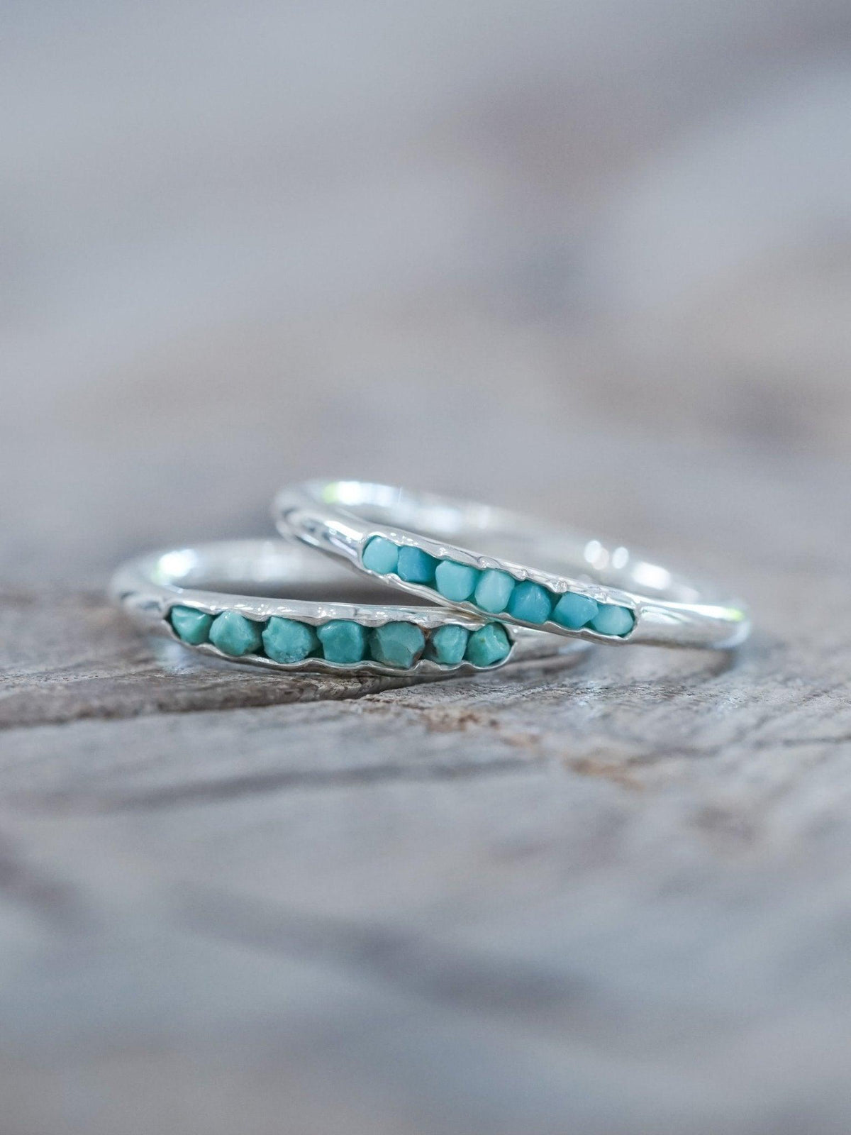 Nevada Turquoise Rings with Hidden Gems in sterling silver