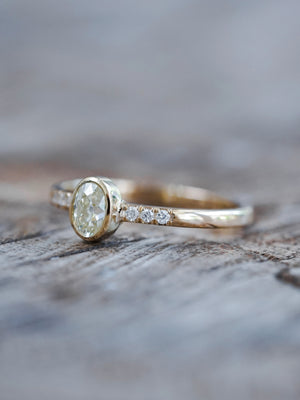 Old Mine Cut Oval Diamond Ring - Size 6.5