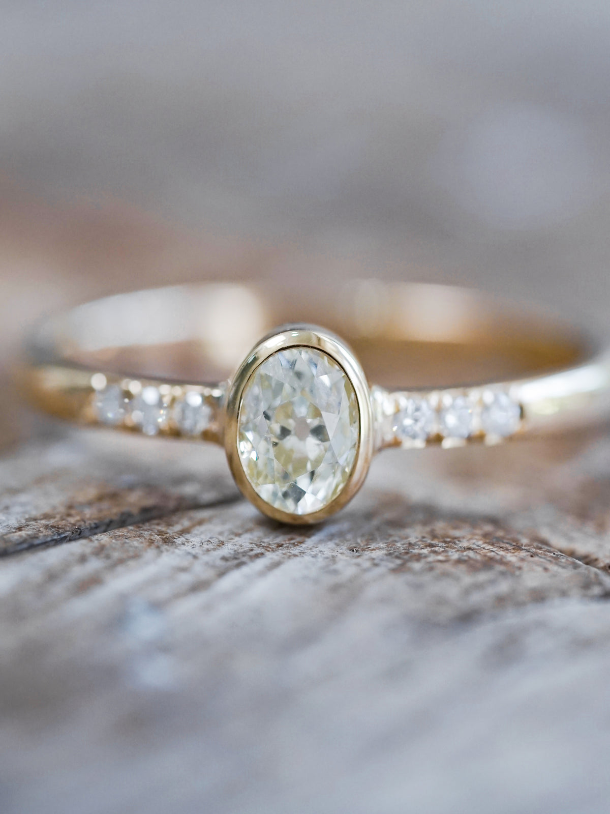Old Mine Cut Oval Diamond Ring - Size 6.5 - Gardens of the Sun | Ethical Jewelry