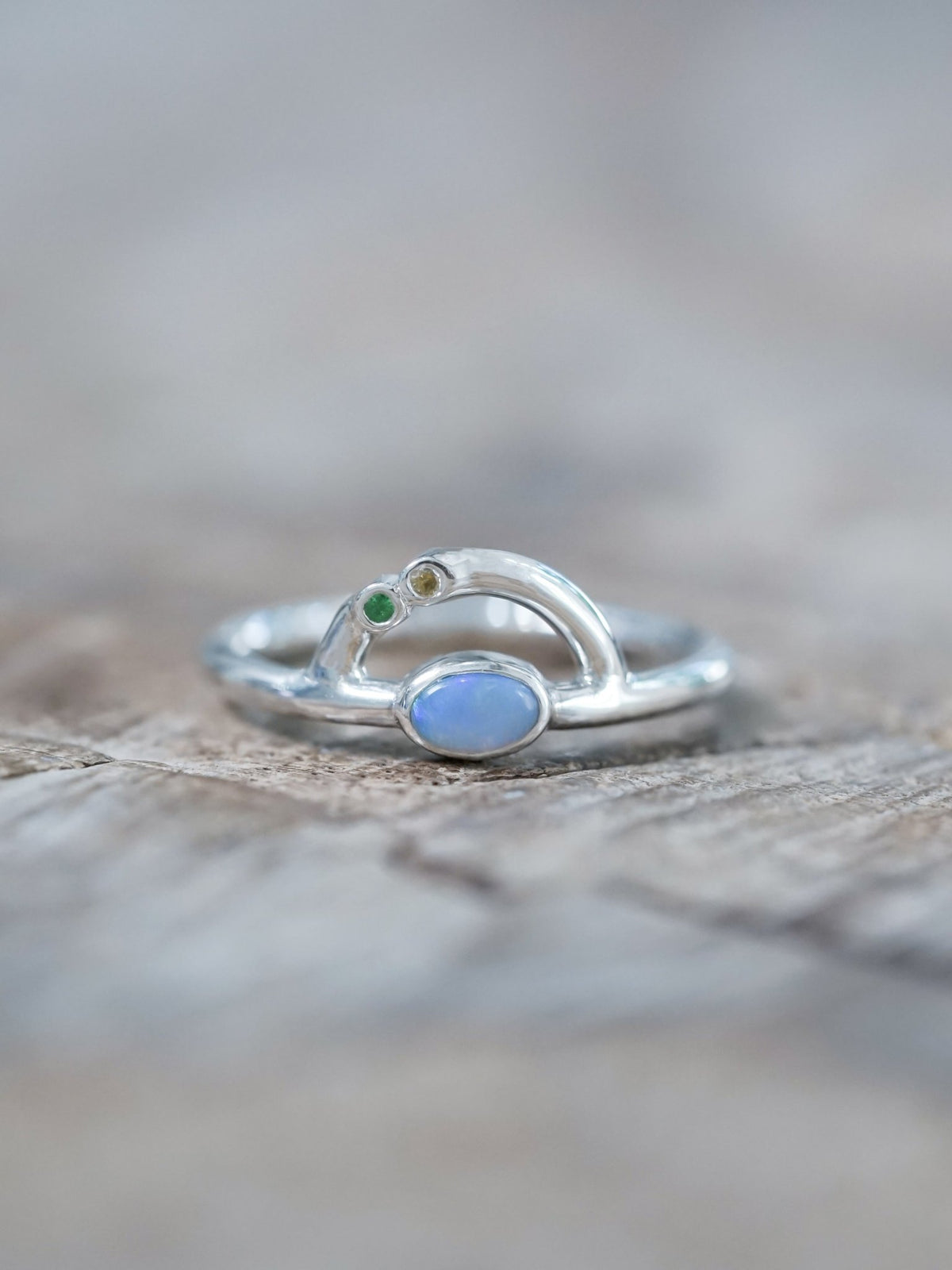Opal Pride Rainbow Ring in silver - Pride jewelry collection
