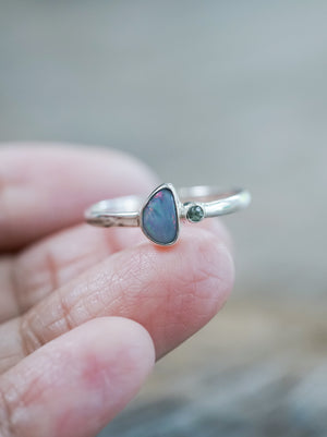 Opal and Garnet Ring - Gardens of the Sun | Ethical Jewelry