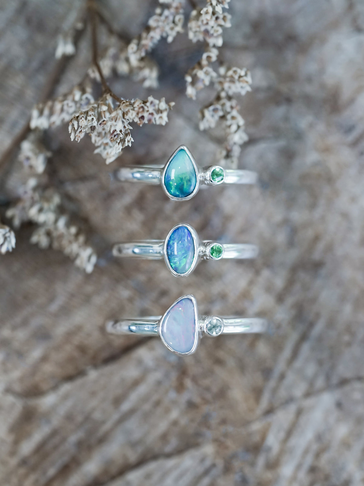 Opal and Garnet Ring - Gardens of the Sun | Ethical Jewelry