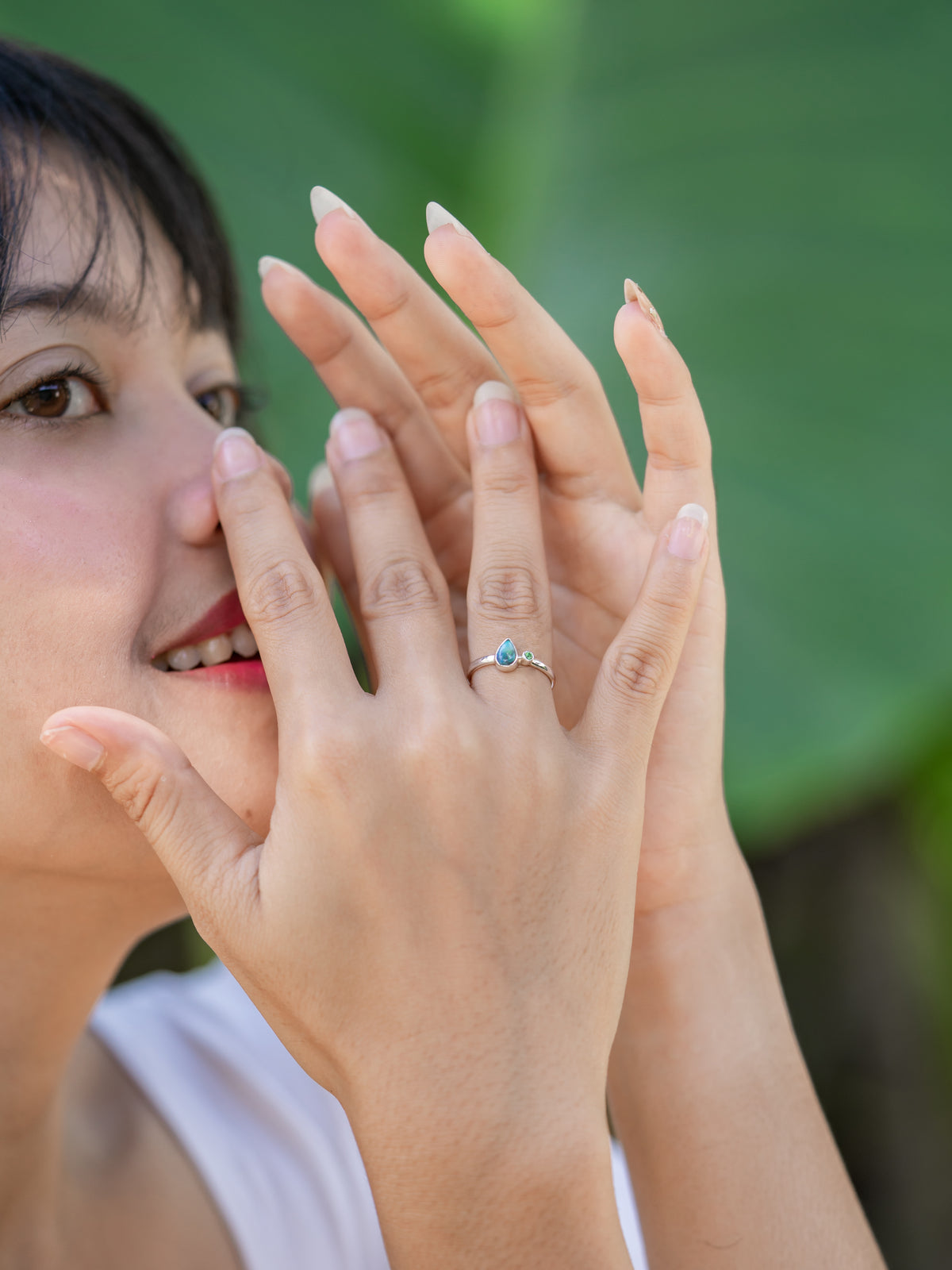 Opal and Garnet Ring - Gardens of the Sun | Ethical Jewelry