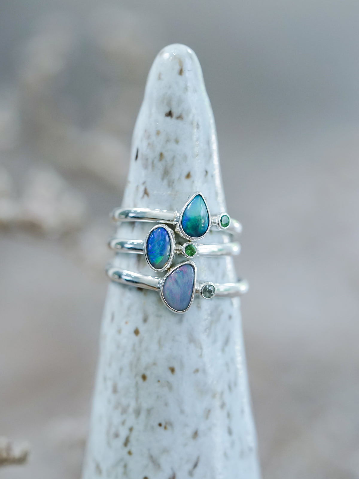 Opal and Garnet Ring - Gardens of the Sun | Ethical Jewelry