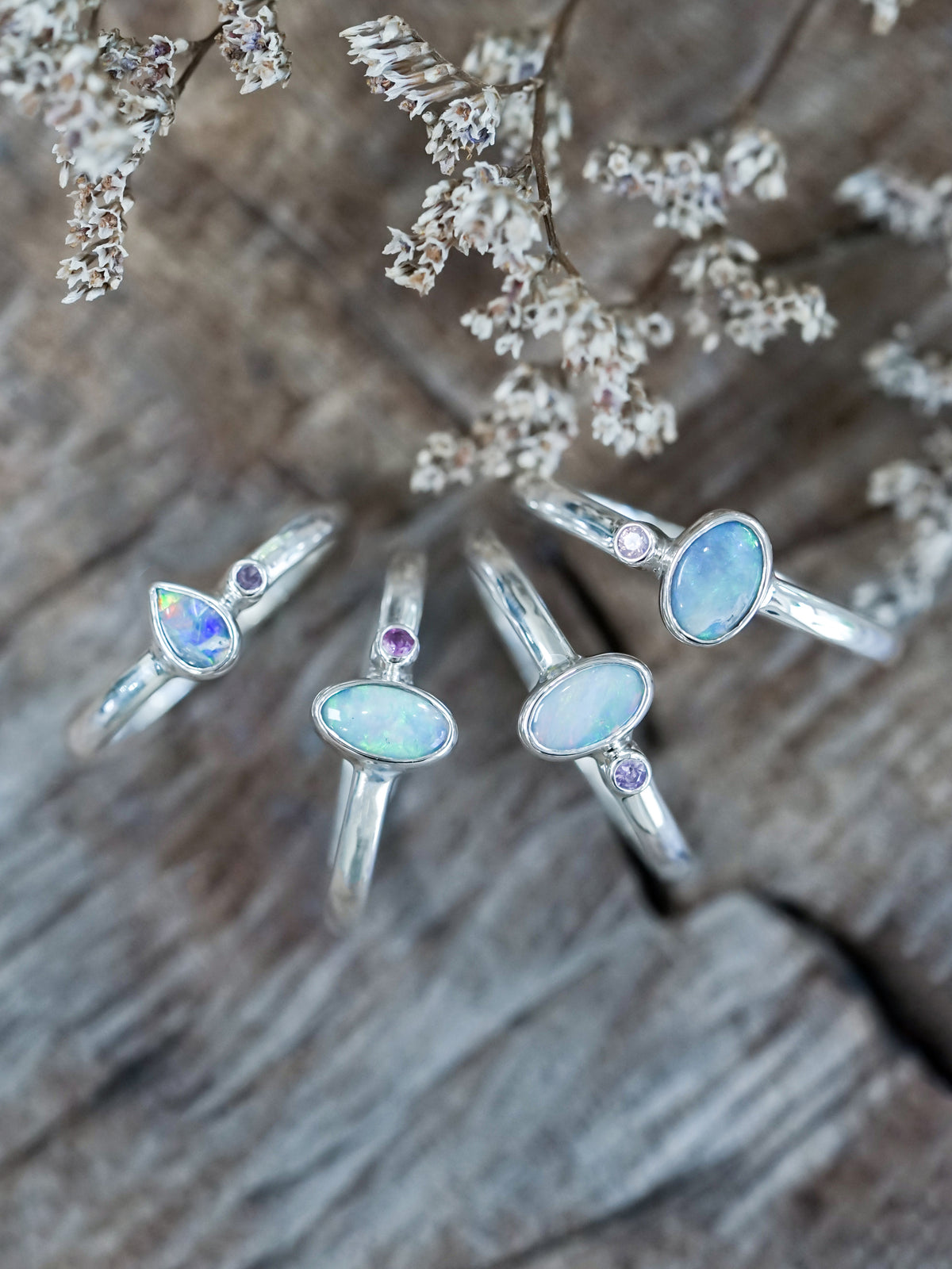 Opal and Sapphire Ring - Gardens of the Sun | Ethical Jewelry