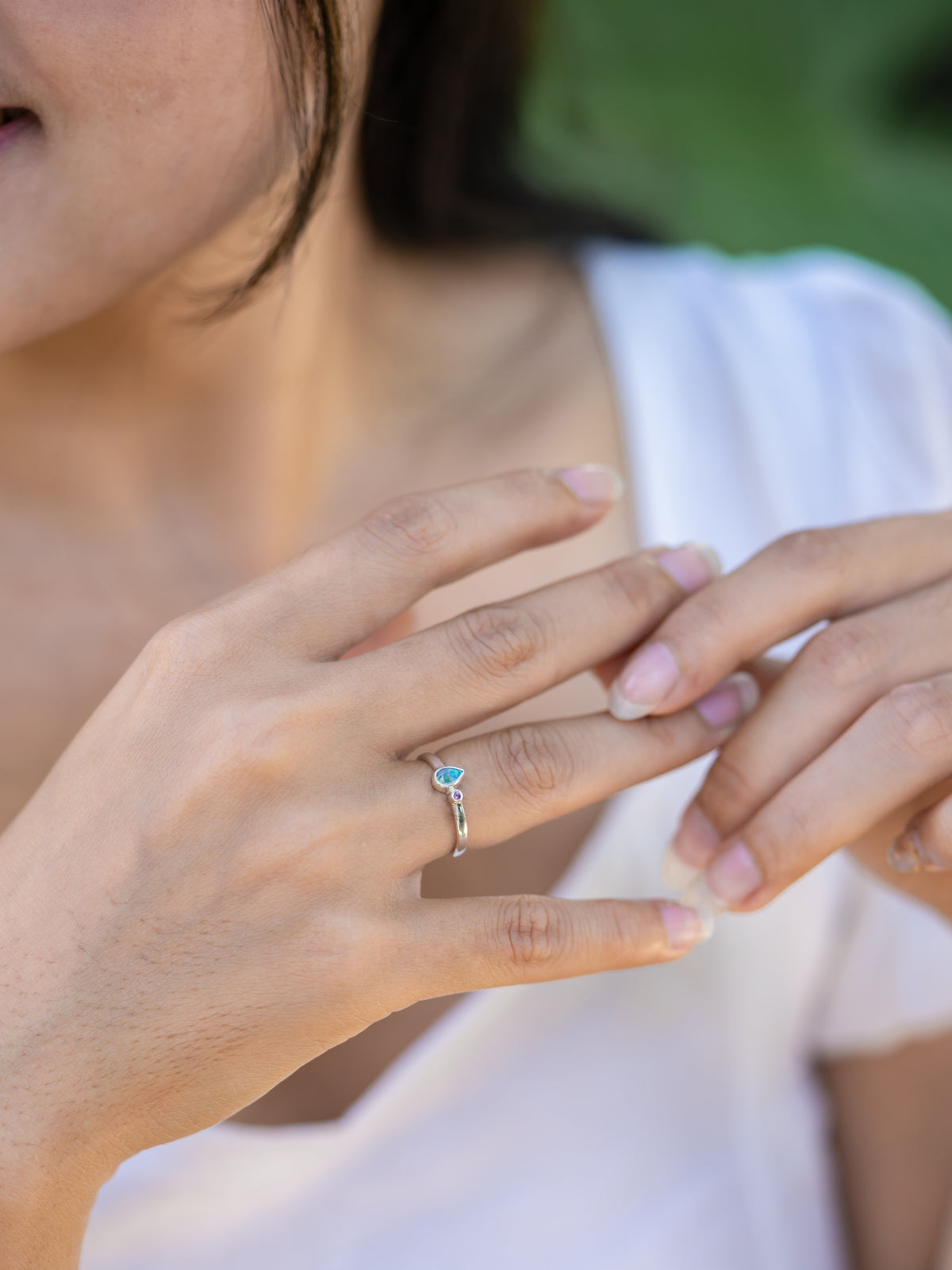 Opal and Sapphire Ring - Gardens of the Sun | Ethical Jewelry