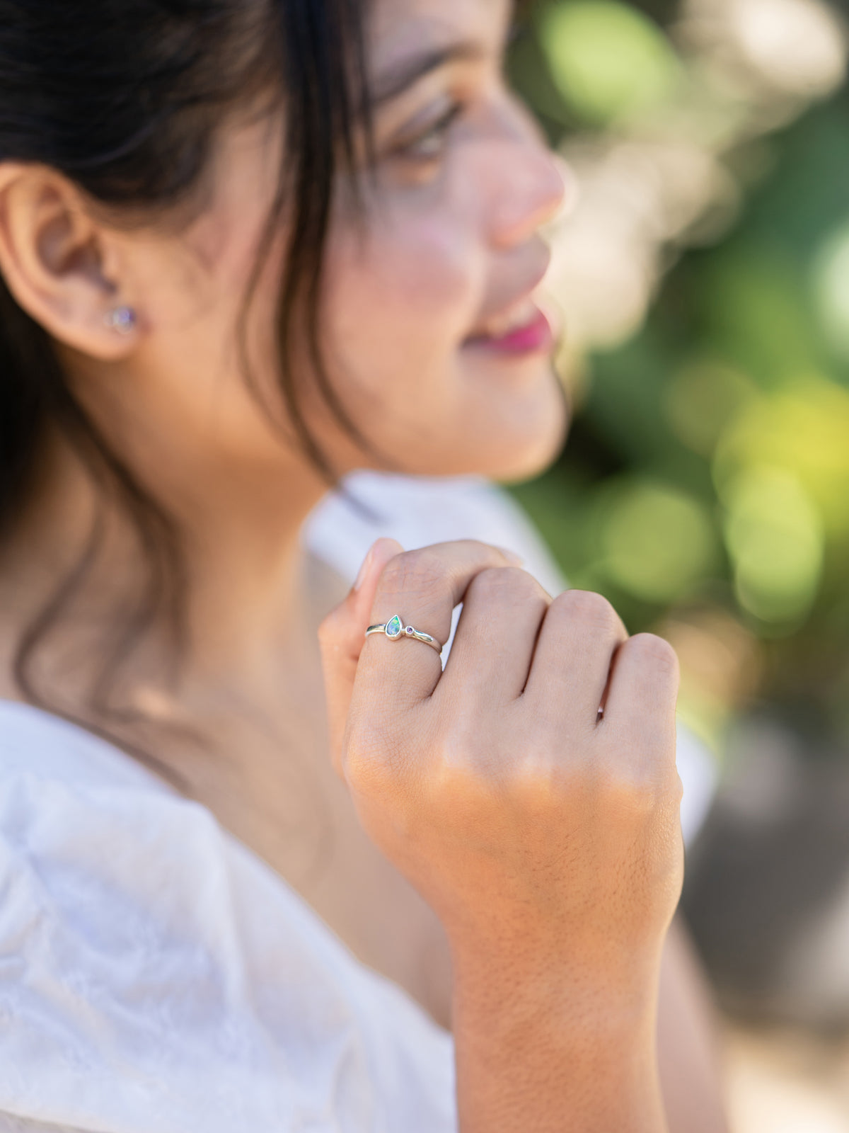 Opal and Sapphire Ring - Gardens of the Sun | Ethical Jewelry
