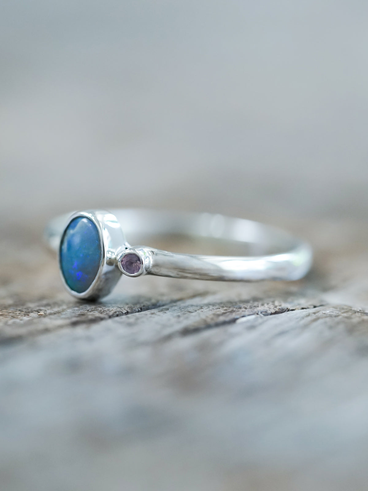 Opal and Sapphire Ring - Gardens of the Sun | Ethical Jewelry