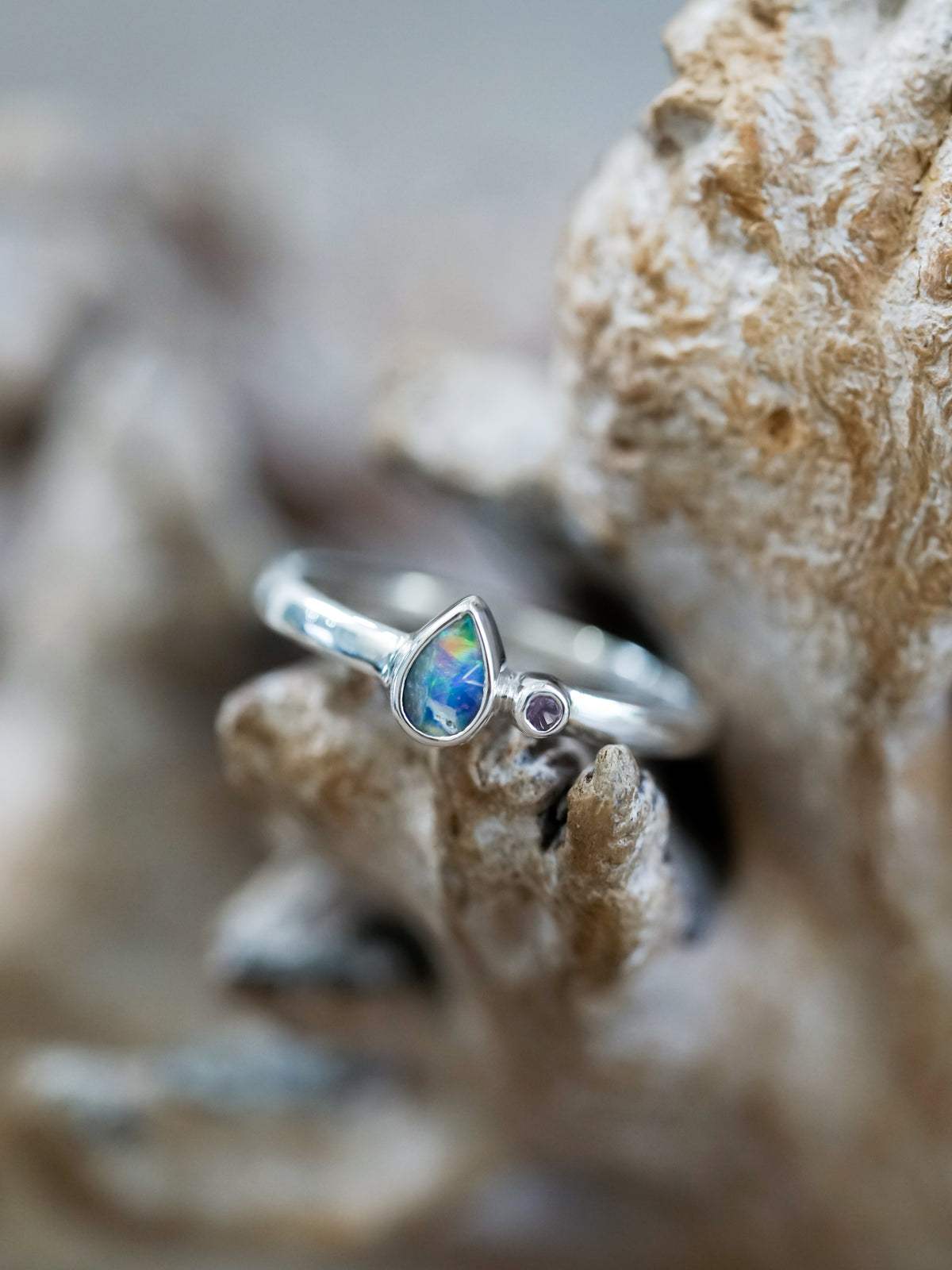 Opal and Sapphire Ring - Gardens of the Sun | Ethical Jewelry