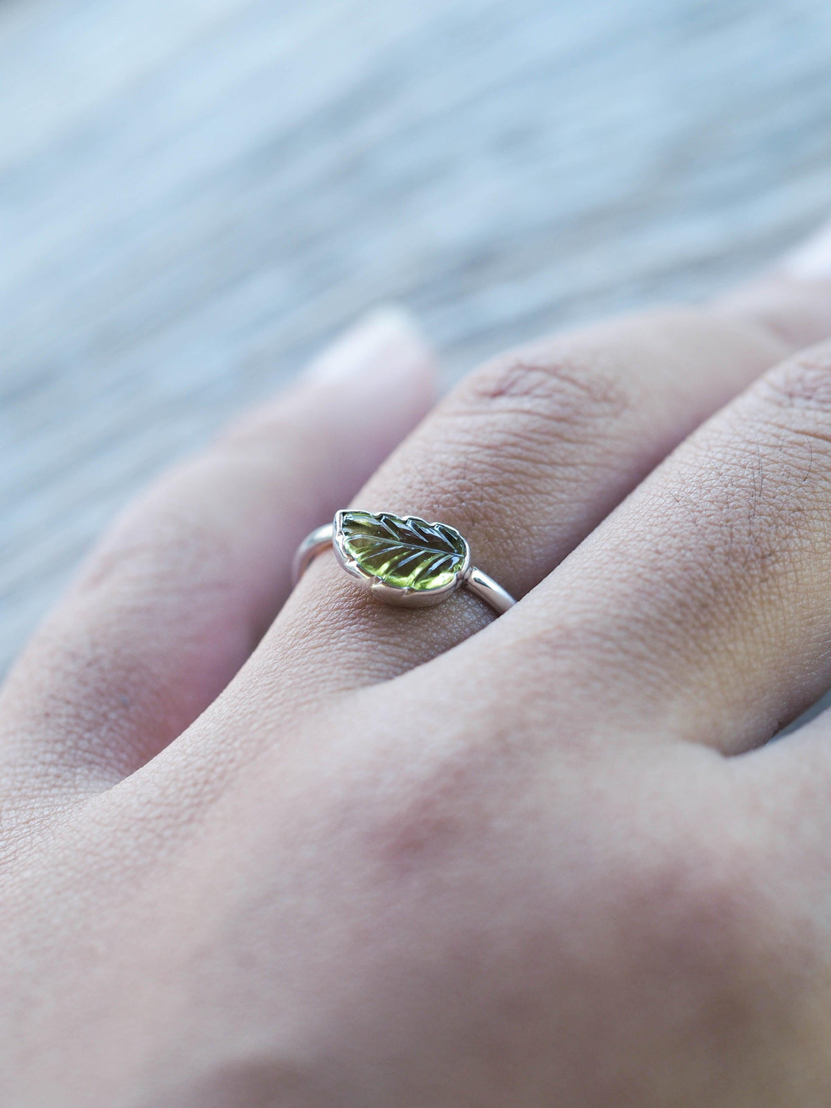 Peridot Leaf Ring - Gardens of the Sun | Ethical Jewelry