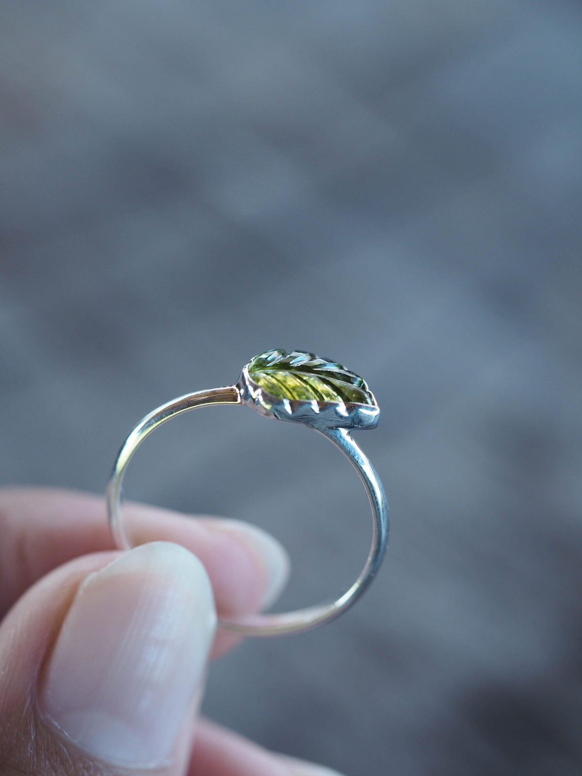 Peridot Leaf Ring - Gardens of the Sun | Ethical Jewelry