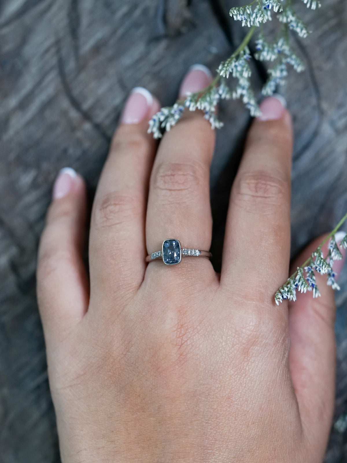 Peppered Spinel Ring in White Gold - Gardens of the Sun | Ethical Jewelry