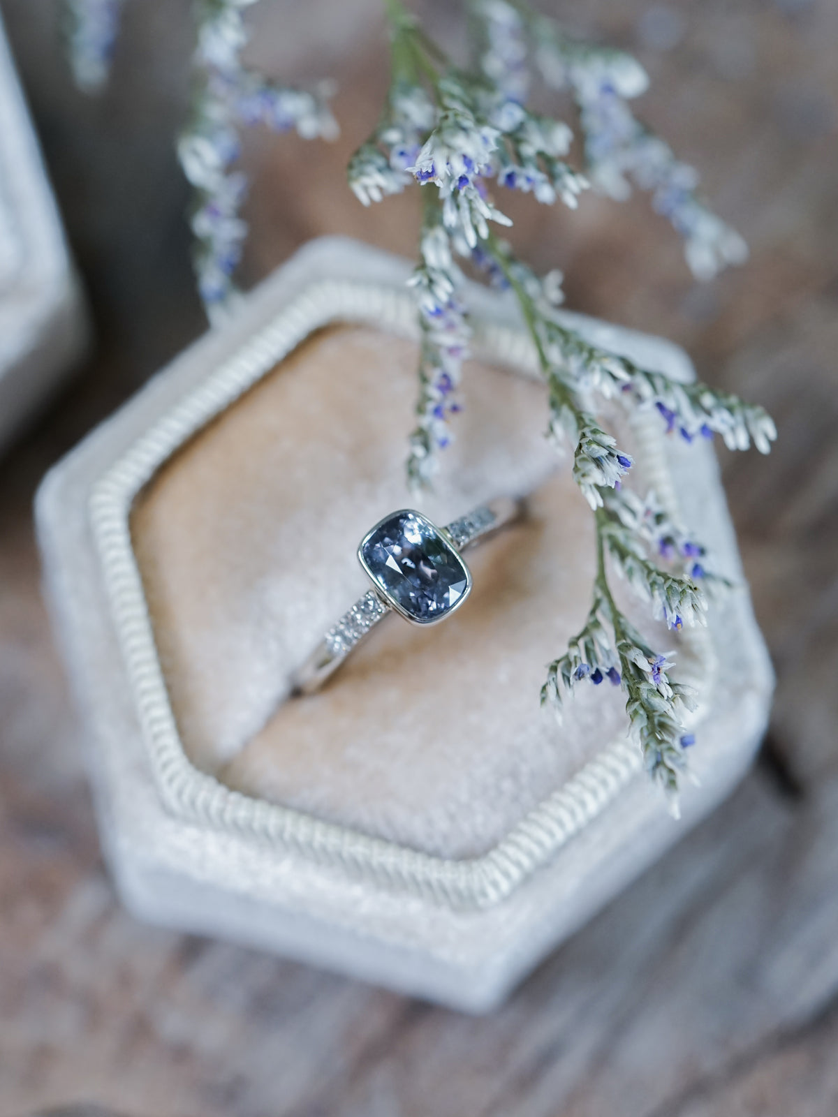 Peppered Spinel Ring in White Gold - Gardens of the Sun | Ethical Jewelry