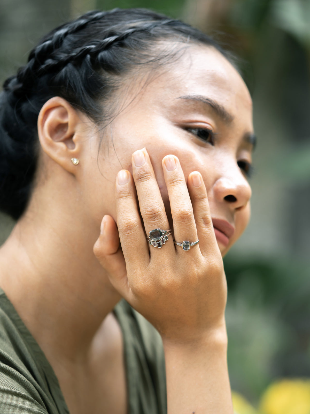 Peppered Spinel Ring in White Gold - Gardens of the Sun | Ethical Jewelry