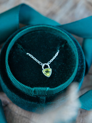 Peridot Lock Necklace - Gardens of the Sun | Ethical Jewelry