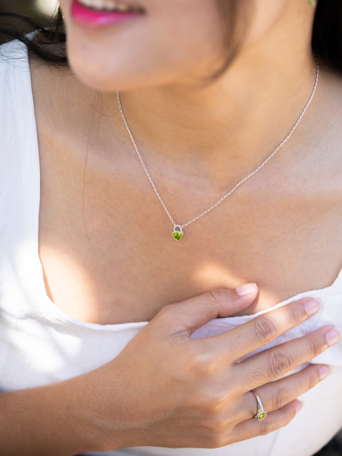 Peridot Lock Necklace - Gardens of the Sun | Ethical Jewelry