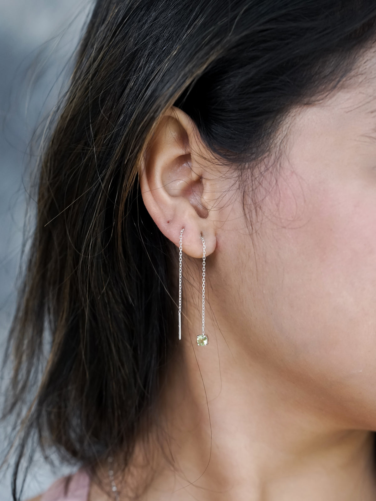 Peridot Threader Earrings - Gardens of the Sun | Ethical Jewelry 