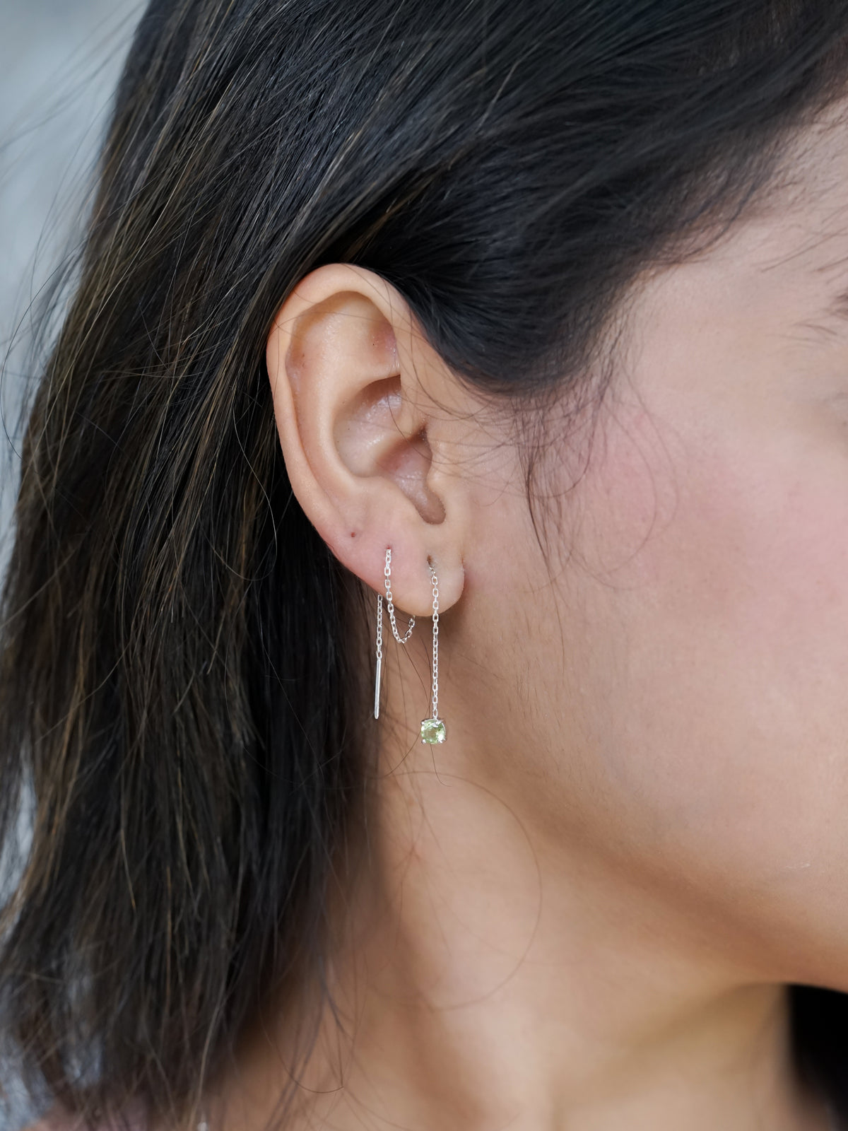 Peridot Threader Earrings - Gardens of the Sun | Ethical Jewelry 