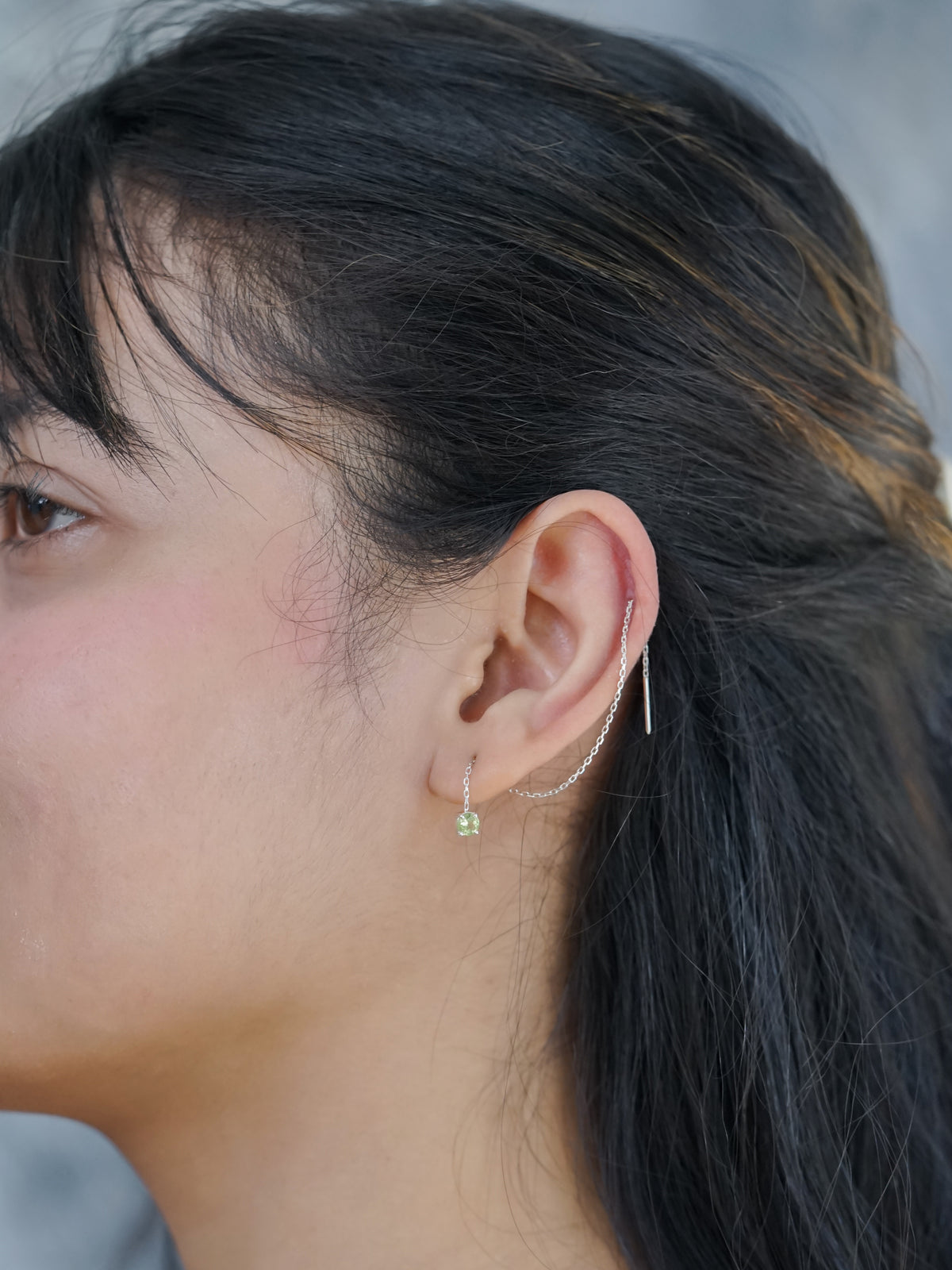 Peridot Threader Earrings - Gardens of the Sun | Ethical Jewelry 