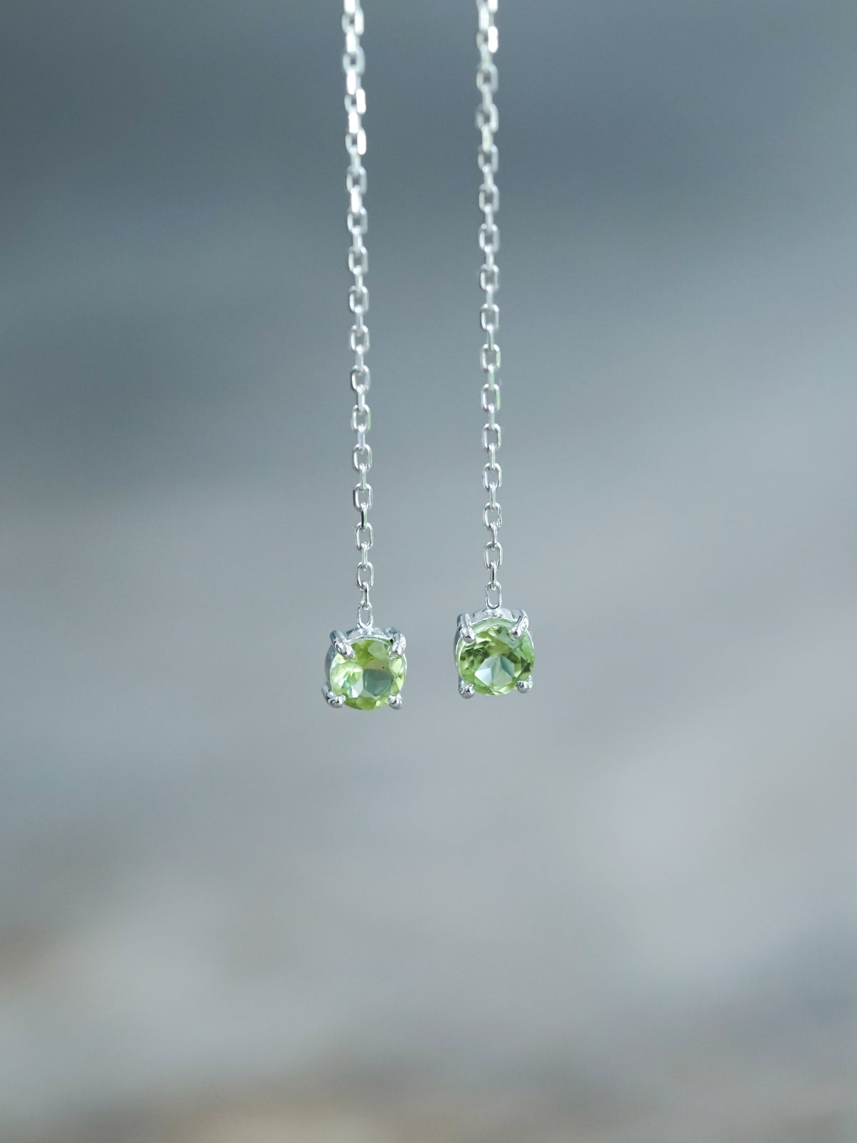 Peridot Threader Earrings - Gardens of the Sun | Ethical Jewelry 