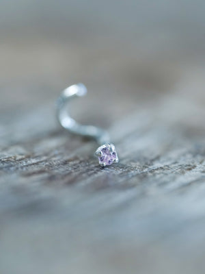 Pink Sapphire Tragus Stud Earring - Gardens of the Sun | Ethical Jewelry