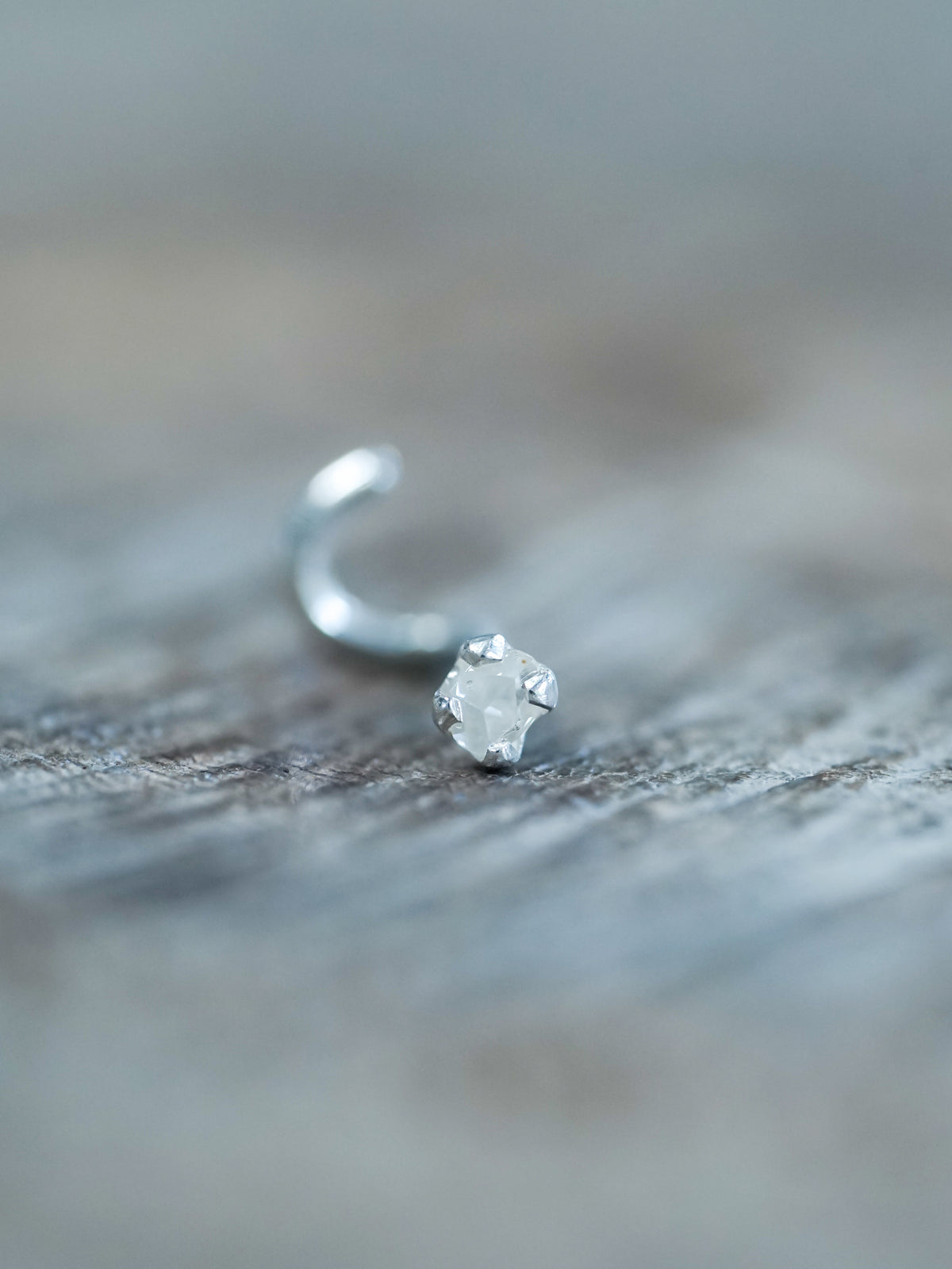 Polki Diamond Tragus Stud Earring - Gardens of the Sun | Ethical Jewelry