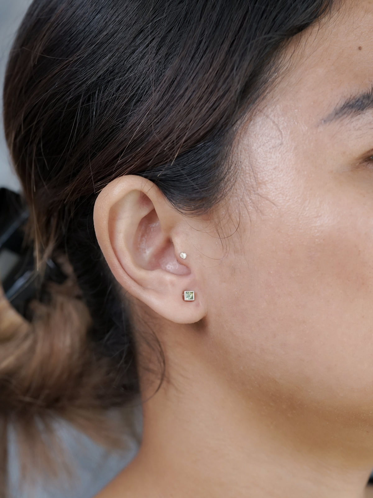 Polki Diamond Tragus Stud Earring - Gardens of the Sun | Ethical Jewelry